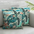 thumbnail image 3 of COMIO Ocean Theme Throw Pillow Covers Mediterranean Style Decorative with Sea Turtles/Coral Cushion Cover Beach Nautical Decorative Pillowcases, 3 of 5
