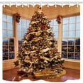 thumbnail image 1 of RYLABLUE New Year Gorgeous Christmas Tree Window Firework Polyester Fabric Bathroom Shower Curtain 66x72 inches, 1 of 1