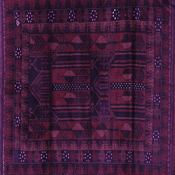 Ahgly Company Indoor Square Persian Purple Traditional Area Rugs, 3' Square