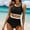 A Black, variant on Womens Bikini Sets Sporty Crop Top with Bottom Two Piece Bandeau Bathing Suits Fashion Summer Beach Vacation Swim with Chest Pad Orange XL