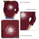 thumbnail image 3 of Sudadera con cuello redondo de girasol para mujer, transpirable, cómoda, holgada, de manga larga, para uso diario, rojo vino M, 3 of 4