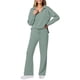 thumbnail image 3 of Conjuntos de Dos Piezas para Mujer, Moda de Otoño 2025, Pantalones Anchos, Conjunto de Estar por Casa, para Viajes y Vacaciones. Verde L, 3 of 9