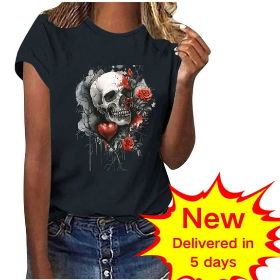 Fashion Saving LiMoi Womens Clothing Under 10 Dollars Womens Short Sleeve Top T Shirts Womens T Shirts Graphic Tees Vintage Plus Size Tee Shirts New & Trending