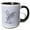 Black/White, variant on 3drose, Rooster Wearing Cowboy Hat, 11oz Mug