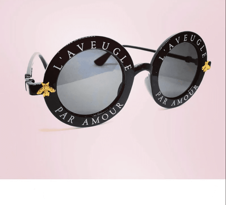 L Aveugle Par Amour Round Bee Vintage Sunglasses Trendy Sunglasses Walmart Com