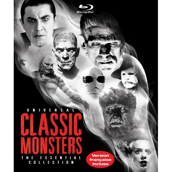 Universal Classic Monsters: The Essential Collection (Blu-Ray), starring Boris Karloff, Claude Rains, and Colin Clive [2024]