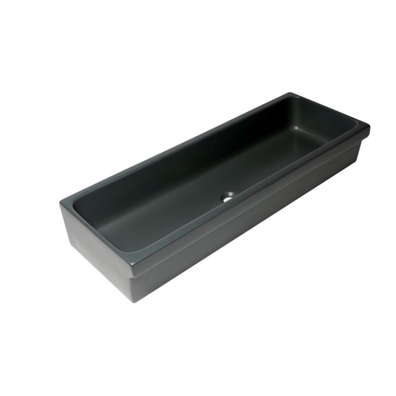 ALFI brand AB48TRBM 48" Black Matte Above Mount Fireclay Bathroom Trough Sink