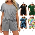 thumbnail image 3 of Qarigey 2 unids/set camiseta pantalones cortos deportes Fitness atlético traje femenino moda verano traje correr Jogging Activewear conjuntos de ropa Negro METRO, 3 of 6