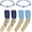 Light Blue , Navy Blue, variant on 4 Pcs Ice Cream Arm Sleeves with Baseball Beaded Necklace, Youth Cooling UV Protection Compression Sleeves for Sports