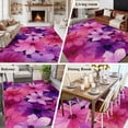 thumbnail image 5 of Watercolor Flowers Area Rugs 5'x7', Washable Small Throw Rugs for Laundry Room Playroom, Spring Floral Vintage Pink Purple Indoor Outdoor Rug Non-Slip Low Pile Carpet Runner Reversible Floor Mats, 5 of 8