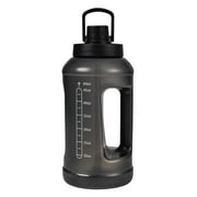 Mainstays Water Bottle, 64 fl oz, Translucent Black, 2-in-1 Straw/Chug Lid, Plastic