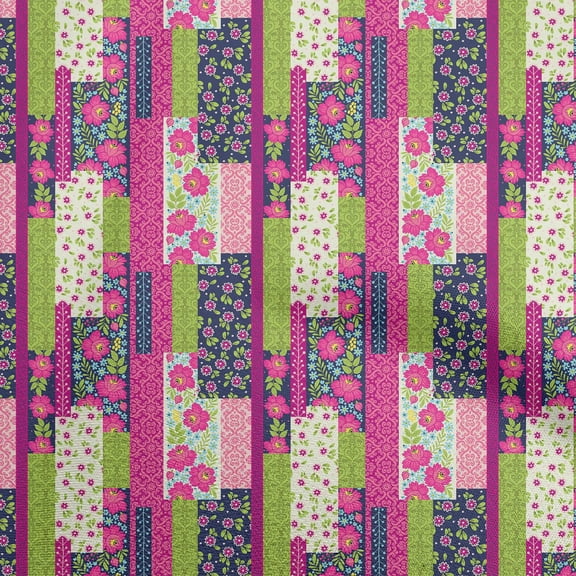 oneOone Cotton Cambric Fuschia Pink2 Fabric Floral Fabric For Sewing Printed Craft Fabric By The Yard 56 Inch Wide