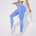 thumbnail image 6 of BODOAO Women's Wash Tight Fitness Yoga Pants Wash High Waisted Running Pants Butt Lifting Leggings for Women Impact Gym Seamless Workout Leggings Mid Low Waist Tummy Control Yoga Pants Blue S, 6 of 8