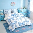 thumbnail image 2 of Erosebridal Blue Polka Dot Bow 7 Pieces Bedding Comforter Set,Girly Bowknot Princess Full Bedding Set For Bows Lover,Reversible, 2 of 7