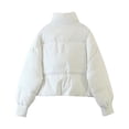 thumbnail image 6 of Hfyihgf Women's Winter Long Sleeve Zip Cropped Puffer Jackets Stand Collar Baggy Short Padded Coats with Pockets(White,L), 6 of 8