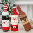 thumbnail image 4 of Christmas Decorations Wine Bottle Set, Knitted Elderly Snowman Wine Cover, Festive Holiday Table Centerpiece Decoration, Durable Soft Knit Material, Easy Installation for Christmas Party Ambiance, 4 of 5