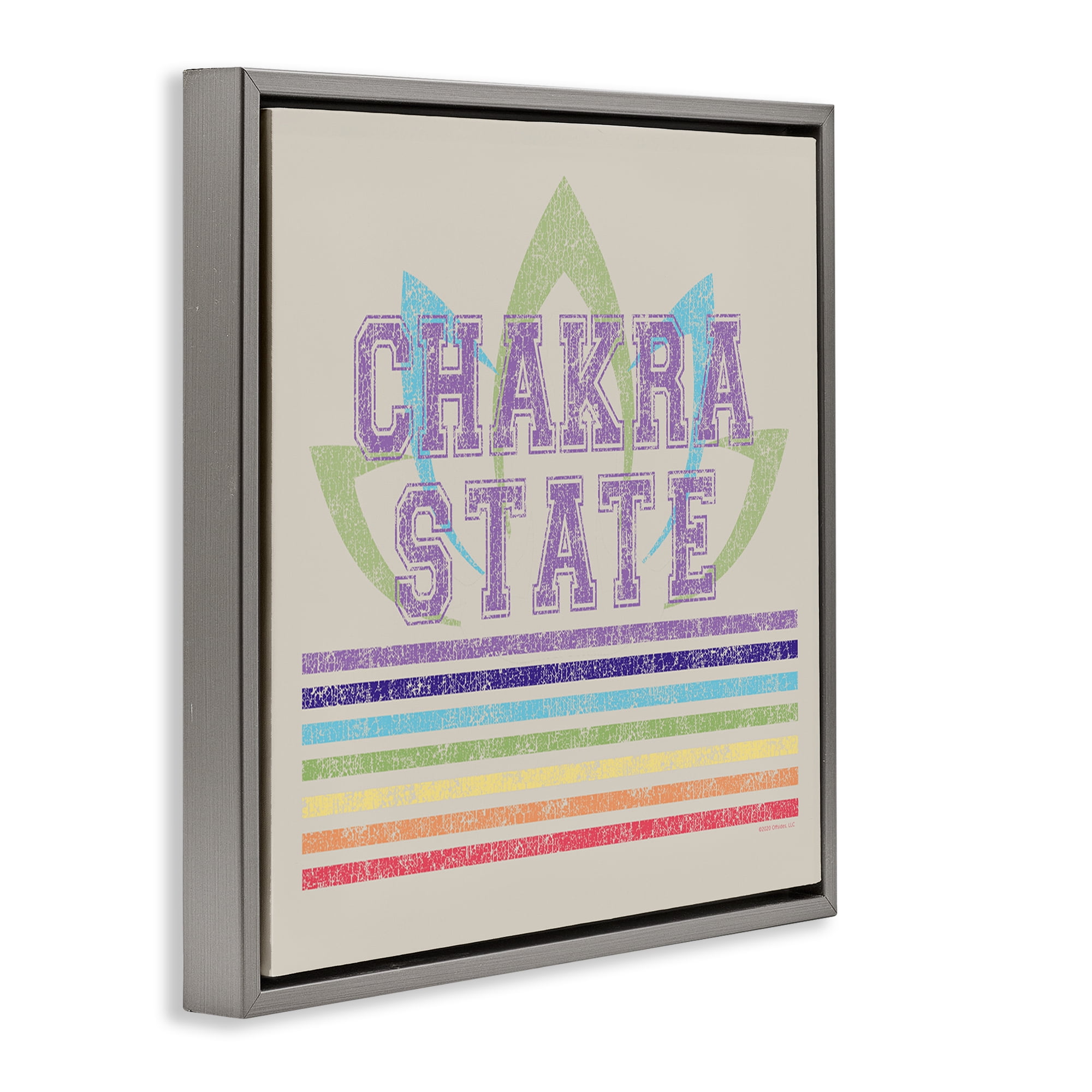 Stupell Industries Vintage Chakra State Novelty & Humor Painting Gray Floater Framed Canvas Art Print Wall Art, 18 x 18