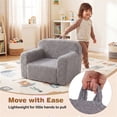 thumbnail image 4 of Kids Foam Sofa Chair Gray, Soft Teddy Fleece Toddler Couch with Carry Handle, Removable Washable Cover & Anti-Slip Base for Ages 3+  RLB, 4 of 10