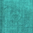 thumbnail image 1 of Ahgly Company Indoor Square Oriental Turquoise Blue Industrial Area Rugs, 5' Square, 1 of 4