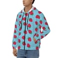 thumbnail image 3 of Kdxio Strawberries Print Men Hoodies Casual Hoodies for Men with Zip Pockets Full Zip Long Sleeve Sweatshirt Sports Hooded Jacket-Small, 3 of 5
