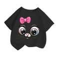 thumbnail image 1 of WEAIXIMIUNG Vêtements Filles 5T Automne Enfants Filles Mignon Imprimé Col Rond Manches Courtes T-Shirt Été Décontracté Mode Ample, 1 of 4