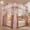 Pink-Jade, variant on 4 Corners Post Solid Color Bed Canopy Curtain Double Layer-Curtain & Ruffle Princess Mosquito Net 3 Opening Netting for Girls Teens Or Adults Bedroom Decoration, Wine, King