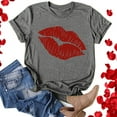 thumbnail image 4 of Aviva Women Valentine's Day Casual Printing Short Sleeves O Neck Loose T Shirt Blouse Tops, 4 of 6