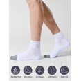 thumbnail image 2 of 6Pack Men's Ankle Socks with Cushion Athletic Running Socks,White,Shoe Size:9-12, 2 of 5