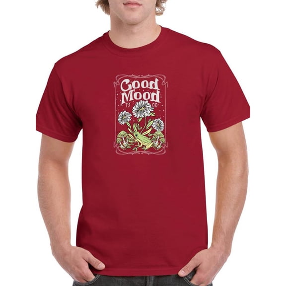 Good Mood Daisies W Froggie T-Shirt Men -Image by Shutterstock, Male 5X-Large
