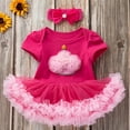 thumbnail image 5 of Girl Summer Dress Crawling Suit Skirt Cake Print Crewneck Short Sleeve Casual Going Out For 0 To 24 Months Hot Pink 73, 5 of 6