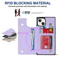 thumbnail image 6 of Nalacover Zipper Wallet Case for iPhone 14, Luxury PU Leather Crossbody Lanyard Shoulder Strap Magnetic RFID Blocking Cover with Kickstand Card Slots Holder Shockproof Case, Purple, 6 of 11