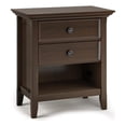 thumbnail image 1 of Amherst WOOD 24" Wide Traditional Bedside Nightstand Table in Natural Aged Brown, 1 of 7