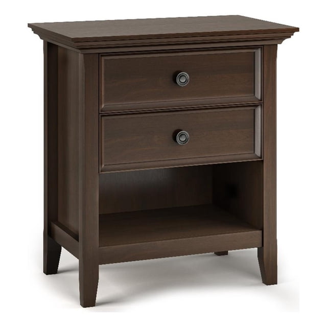 Amherst WOOD 24" Wide Traditional Bedside Nightstand Table in Natural Aged Brown