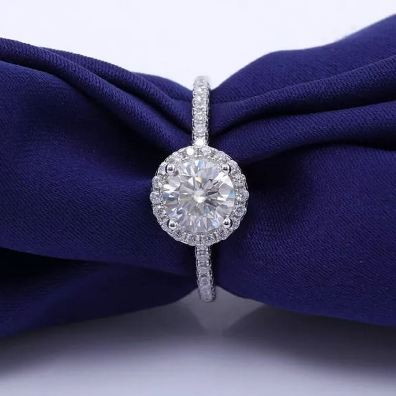 2 Carat Lab-Created Halo Diamond Wedding Engagement Ring 14K White Gold Finish