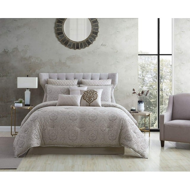 Riverbrook Home 100% Polyester Comforter Set, King, Kenetic - Tan/Natural, 10 Piece Set