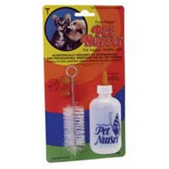 Four Paws Pet Nurser 2 fl oz Clear Plastic Mounted Pet Water Bottle with Brush Kit