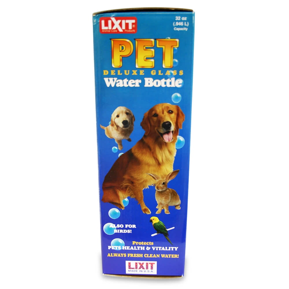 Lixit glass water bottle 32 oz top