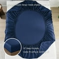 thumbnail image 5 of Twin XL Cooling Bed Sheets Set, Viscose Derived from Bamboo, Silky Soft,Navy, 5 of 8