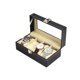 thumbnail image 5 of 1pc Black Pu Leather Watch Storage Box With Glass Lid For Watches And Glasses, 5 of 5