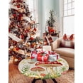 thumbnail image 4 of Round Tablecloth Tropical Country Elastic Edge Fitted Mushroom Butterfly Snails Plastic Table Cover,Waterproof Oil Proof for Dinner,Outdoor, Picnic, 55"- 60" DIA Tables Red Green, 4 of 8