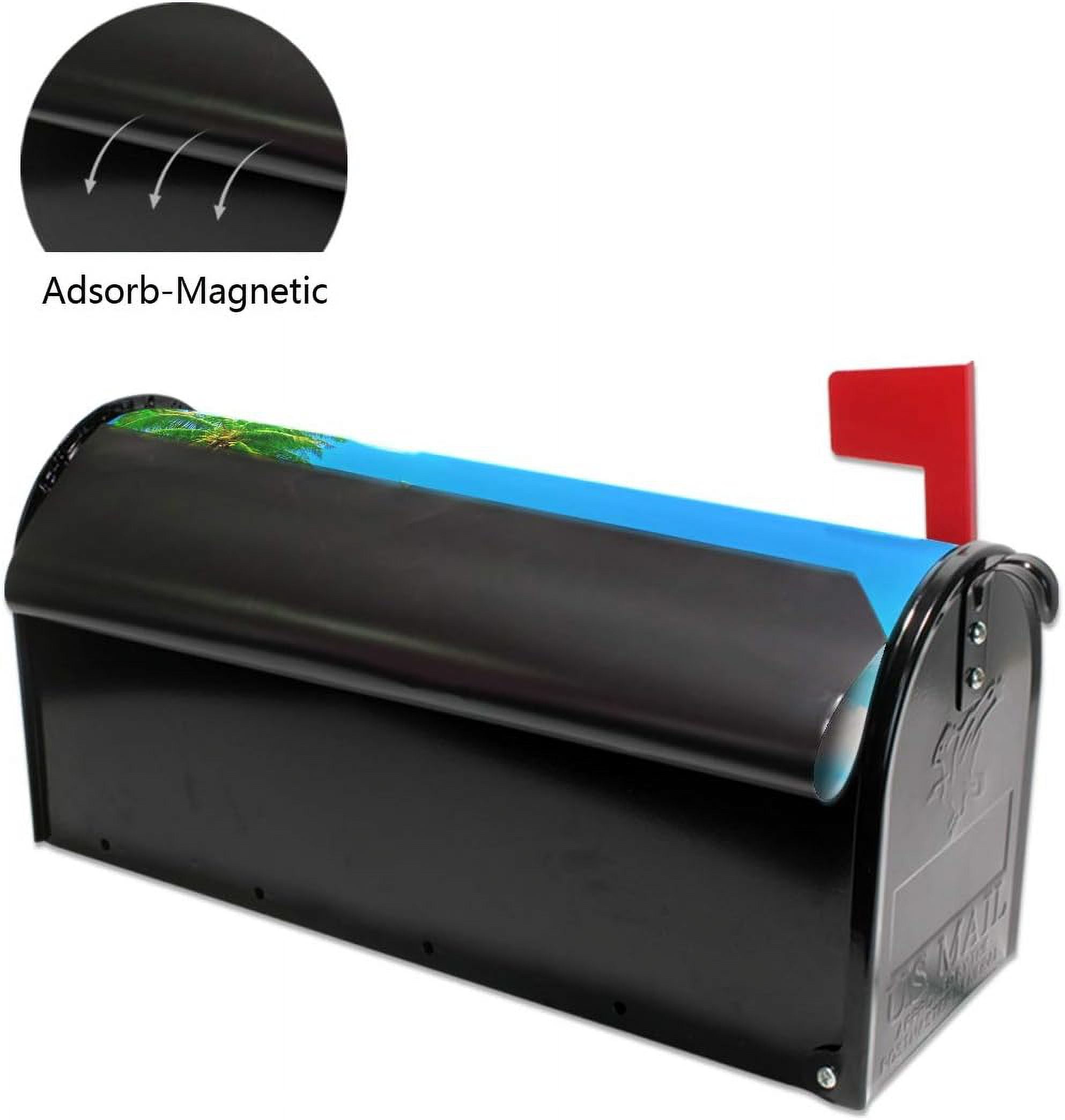 Beautiful Beach Magnetic Mailbox Cover MailWraps Garden Yard Home Decor for Outside Oversized-25.5" x20.8"