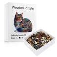 thumbnail image 3 of Colorful Cat Wooden Jigsaw Puzzle - Unique Animal Shaped Pieces, 5A Difficulty, L Size, 4-6 Hours Assembly Time, 3 of 6
