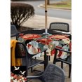 thumbnail image 5 of Outdoor Tablecloth with Umbrella Hole for Patio/Picnic/Party/Camping, Peony White Bird Waterproof Table Cloth Square Cover Washable, Black Farmhouse Retro Japanese Floral (54"x 54"), 5 of 8