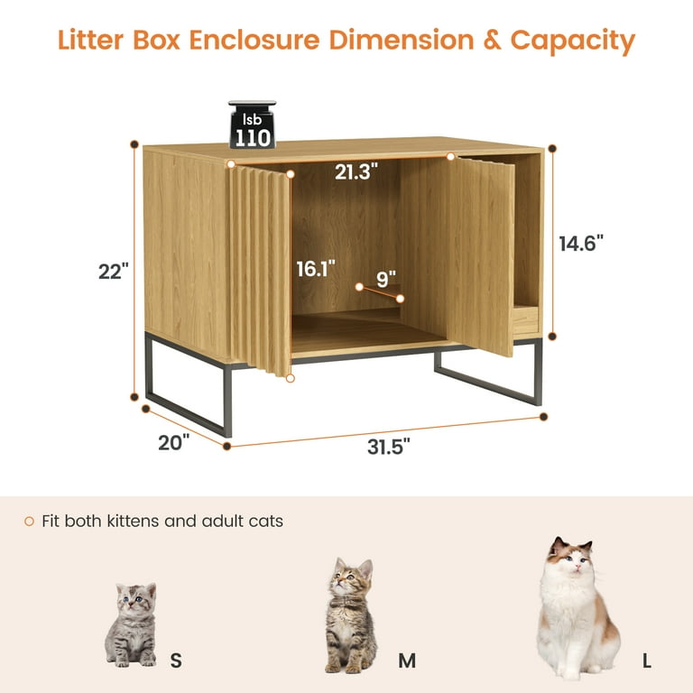 が大特価！ Box Litter Cat VEANERWOOD Enclosure Hidden Wood Furniture, レイアウト用品