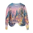 thumbnail image 2 of Uootdi Plus Size Christmas Womens Gift Long Sleeve Sweatshirt Funny Xmas Tree Santa Reindeer Snowman 3D Print Graphic Sweatshir ts, 2 of 6