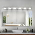 thumbnail image 2 of Hi-LIGHTS,6-Lights Modern Chrome LED Vanity Light,Wall Sconce,Sleek Minimalist Design,Energy-Efficient for Bathroom,Dressing room,Living Room,Bedroom(Chrome), 2 of 11