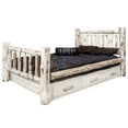 thumbnail image 3 of Montana Woodworks MWSBCAKVLZWOLF Montana California King Storage Bed with Laser Engraved Wolf Design, Clear Lacquer, 3 of 3