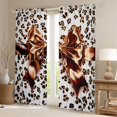 thumbnail image 2 of Feelyou Bow-tie Black Out Curtains, Brown Cheetah Print Curtains Pack of 2 (42x63 Each), 2 of 6
