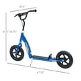 thumbnail image 2 of Boys Scooter, Scooter for Kids 5-12, Kick Scooter with Adjustable Height Handlebar, Big Wheel, Non-slip Footplate, Rear Brake, Outdoor Activities for Kids, Teens or Youth, Blue, 2 of 9