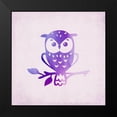 thumbnail image 2 of Kimberly, Allen 20x20 Black Modern Framed Museum Art Print Titled - Purple Pink Owl 1, 2 of 5